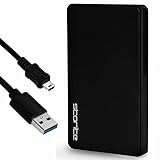 Storite 500 GB tragbare Externe Festplatte, Backup-Speicherlaufwerk mit USB 2.0, ultraschnelle Datenübertragung, kompakte Festplatte, kompatibel mit PC, MAC, Windows, Laptop, Desktop (schwarz)