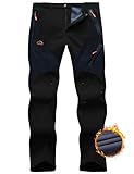 HFDWYJ Skihose Thermohose Herren Winter wasserdichte Hose Herren Wanderhose Outdoorhose Softshellhose Mit Fleece Winterhose Männer Warm Skihose Trekkinghose Regenhose Fahrradhose Herren Lang