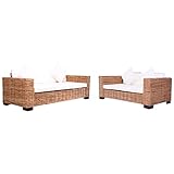 Rattan-Sofa Loungesofa Gartensofa der inkl. Sitzpolster, zeitgemäße Gestaltung, Wohnzimmer Möbel, Lounge Sofa, für Wohnzimmer, Outdoor, komfortabel langlebig, 2-TLG.