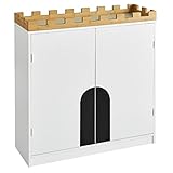 SoBuy KMB44-W Kinder Kommode Kinderregal Kinder Bücherregal Spielzeugregal Aufbewahrungsschrank für Kinder Kinderschrank Kinderzimmerregal im Schlossdesign BHT ca.: 86x87x30cm