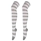 1 Paar weihnachtliche lange Strümpfe für Damen über Kniestrümpfe Weihnachten Cosplay Party Kostüme Socken kniehohe lange gestreifte Strumpfsocken Strümpfe Mit Blumenmuster Lange Dicke Strümpfe