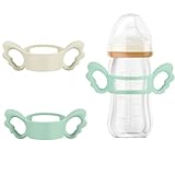 Babyflaschen Griffe, Flaschengriff Halter, Baby Flaschengriffe Silikon, Weithals Babyflaschengriffe, für Baby Kleinhand Greifdesign, Flasche