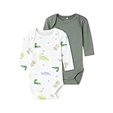 NAME IT Baby - Jungen Nbmbody 2p Ls Wild Lime Dino Noos, Laurel Wreath, 86