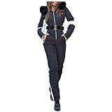 Schneeanzug Damen Wasserdicht - Skioverall Damen Zweiteilig - Skianzug Damen 2 Teilig Wasserdicht 2 Teilig Skioverall Zweiteilig Ski Suit Outdoor Sports Bodysuit Reißverschluss Skianzug Sportoverall