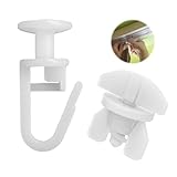 YJSDDNTY Gardinengleiter für Gardinenschiene, 100x Gardinenhaken + 6X Stopper, Faltengleiter für Gardinenschienen, Vorhangschienen, Gardinenrollen (weiß)
