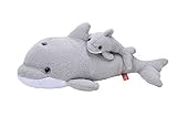 Wild Republic 24094 Republic Mom and Baby, Mutter und Baby Delfin, Großes Kuscheltier, 32cm, Geschenkidee für Kinder, Kuscheltier mit Baby, Riesen-Stofftier aus recycelten Wasserflaschen