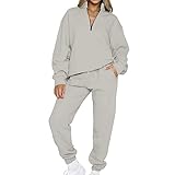 Warmer Schlafanzug für Damen, Fitnessstudio-Sets für Damen, Geburtstag, Reißverschluss, langärmelig, Pullover, zwei Sporthosen, Pyjama, Damen, GY3, S