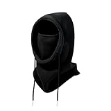 JEATHA Winter Polar Fleece Kapuze Gesichtsmaske Winddichte Sturmhaube Kopf Halswärmer für Outdoor-Sportarten, Schwarz , Einheitsgröße