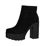 Elara Damen Stiefeletten Chelsea Boots Chunkyrayan HQ115 Black-38