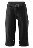 Gonso Ruth 3/4, Damen Fahrradhose 3/4, 2in1 Bikeshorts, Einknöpfbare Radunterhose mit Relax Gel Comfort Sitzpolster, Wasser- und fleckabweisend, Weite Passform, PFC-Frei Schwarz,Gr.44