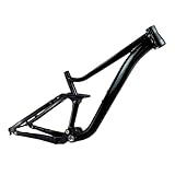 BSFHQS Vollgefederter DH/AM-Mountainbike-Rahmen, 27,5er, 29er, Aluminiumlegierung, Softtail-Boost-Rahmen, 40,6 cm, Scheibenbremse, Fahrradrahmen, 12 x 148 mm Steckachsenrahmen (Schwarz A)