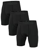 Niksa 3er Pack Herren Kompressionsshorts,Schnelltrocknendes Baselayer Unterhose Tights Kurz hochwertig Schwarz M