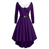 Godom Damen Rockabilly Kleid Knielang elegant Sommerkleid Damen Vintage Spitze cocktailkleid Off Shoulder Abendkleid Kleider Brautjungfernkleid Weihnachten Kleider FüR Frauen