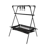 Campfire Cooking Stand BBQ Grill Swing Grill Lagerfeuer Swing Grill Kochständer Outdoor Portable Collapsible Picknick BBQ Grillschaukel for Kochgeschirr enthält Hakenzubehör