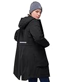 33,000ft Damen Wintermantel Lange Warme Winterjacke Parka Regenjacke Verdickene Funktionsjacke Mit Kapuze Übergangsjacke Outdoorjacke, Schwarz 2XL