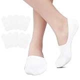 EKSHER Füsslinge Damen 39-42 Sneaker Socken Herren Füßlinge Damen Herren 10 Paar Unsichtbare No Show Sneakersocken Weiss Sportsocken Baumwoll Silikonpad Halbsocken Rutschfest Weiß