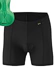 Gonso Sitivo U W, Damen Fahrradunterhose, Passt unter alle Rad-Shorts, Tights mit Sitivo Green Sitzpolster mit Poron-Elementen, Enganliegende Passform, Schwarz/Grün, Gr. 38