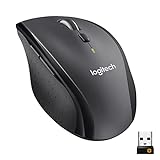 Logitech M705 Marathon Kabellose Maus, 2,4 GHz mit USB-Unifying-Empfänger, 1000 DPI, 5 programmierbare Tasten, 3-Jahres-Batterie, Kompatibel mit PC, Mac, Laptop und Chromebook - Grau