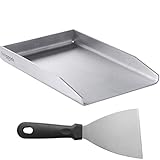 Smartpeas Edelstahl Grillplatte - Plancha Universalgröße 20 X 30 Cm Für Viele Kohle - Und Gasgrills Plus Grillspachtel