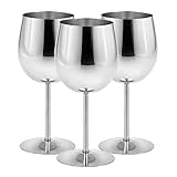 JZLEJC Edelstahl Rotweingläser unzerbrechlicher Weißwein Cocktailglas Metall -Getränkglas 240 ml 3pcs