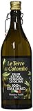 Le Terre di Colombo – 100 % Italienisches Natives Olivenöl Extra, Gerippte Flasche mit Mechanischem Verschluss, 1 l