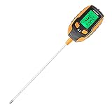 Moochoo 5-in-1 Bodentester Multifunktionaler Bodendetektor Feucgkeitsmesser pH-Meter Temperatur Boden-/Umgebungsfeucgkeit Sonnenlicntensität pH-Tester