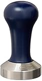 De'Longhi DLSC058 Kaffee-Tamper aus Edelstahl mit Holzgriff, blau/silber