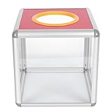 Healvian Tombola Box Losbox Acrylglas Spendenbox Lotterie Box Wahlurne Lostrommel Ziehen Box Spendendose Raffle Ball Spiel Box für Jährliche Treffen Spiel Stütze,25 x 25 x 25 cm