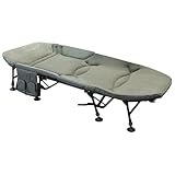 Karpfenliege XXL Vlies Angelliege MK-Angelsport Bed Chair 8-Bein Liege mit Matratze (204 x 93 x 40 cm) Campingliege Gästebett