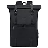 LOVEVOOK Rucksack Damen Herren groß Wasserdichter Laptop Rucksack 17,3 Zoll Rolltop Rucksäcke Schulrucksack Reiserucksack Handgepäck Flugzeug für Uni Arbeit Reisen, Schwarz