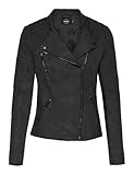 ONLY Damen ONLAVA Faux Leather Biker OTW NOOS 15102997, Black, 44