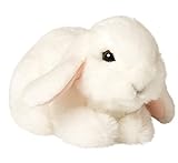 Uni-Toys - Widderkaninchen, liegend (weiß) - 18 cm (Länge) - Plüsch-Hase, Kaninchen - Plüschtier, Kuscheltier