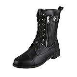 Stiefel Stiefel Schuhe Reißverschluss für Frauen Ferse Seite Stiefel Stiefel Chunky Booties Motorradritter Damenstiefel Damen Gummi Vital Schuhe Damen Pantolette 39