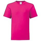 Fruit of the Loom Kids Iconic T-Shirt Größe 104-164, Farbe:Fuchsia, Größe:128