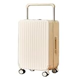 JHMYOB Koffer Einfacher Breiter Trolley-Koffer for Damen, Universal-Rollkoffer, Passwortbox, Herren-Unterkunftskoffer Koffer Hartschale(White)