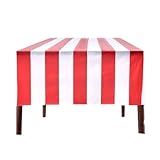 2Pcs Tischtücher Gestreifte Tischdecke Rot und weiß gestreift Dekoration Geeignet für Partys Geburtstagsfeier Karneval Picknick 137x247cm