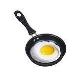 Demoyaya Antihaftbeschichtete Mini-Pfanne für ein Ei, 12 cm, Eierpfanne mit Griff, hitzebeständiger Topf, tragbar, Camping, Kochen, Omelett-Pfanne für Gasherd, Induktionsherd