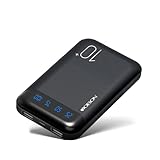 Power Bank 10000mAh Handy Tragbares Ladegerät Externer Akku Pack mit 2 USB 2.4A Ausgängen und USB C Eingang Kompatibel für Huawei iPhone 12 11 X iPad Samsung Galaxy S20 Android Tablette (Mini Schwarz)