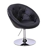 SVITA Havanna Cocktail-Sessel Lounge Clubsessel Drehsessel Retro Barhocker Kunstleder Schwarz