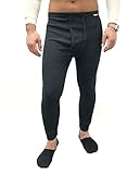 Dunkelstein Winter Thermo Unterhose Herren Thermohose angeraut gefüttert Anthrazit L