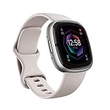 Fitbit Unisex-Adult Sense 2,Lunar White/Platinum Smartwatch, Mondweiߠ/ Aluminium in Platin, One Size