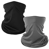 LIURFLNC 2 Stück Schlauchschal Herren, Halstuch Herren, Elastisch Waschbar Multifunktionstuch Herren, Neckwarmer Schnelltrocknend Winddicht Schwarze Maske Warmer für Herren Damen Outdoor Sonnenschutz