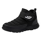 Damenstiefel, Winter-Schneeschuhe, Übergröße, Baumwolle, breite Breite, Winterstiefeletten, modisch, kurze Outdoor-Stiefeletten, Schwarz , 39.5 EU