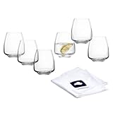 LEONARDO HOME Trinkgläser CESTI (6er Set) inkl. Poliertuch • Spülmaschinenfeste Wasser-Gläser (460 ml) • Stoßfest & Alltagstaugliche • Hochwertige Trink-Becher aus Glas • Saft-Gläser Cesti • 040973