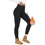 HIPOWER Thermo Leggings Gefüttert Damen Winter Verdickte Thermoleggins Warm Plüsch Fleece Leggins High Waist Blickdicht Thermostrumpfhose für Outdoor Freizeit（Schwarz,XL