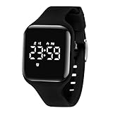 BEN NEVIS Digital Kinderuhr Jungen-Sports Outdoor Wasserdicht Armbanduhr mit LED-Licht,Wecker,Stoppuhr,Datum,Fitness Tracker Uhr mit Schrittzähler,Distanz-Silikon Armband Schwarz