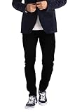 New Herren Stretch Skinny Slim Fit Flex Jeans Hose dehnbar Denim 98% Baumwolle & 2% Stretch Hosen, Skinny, Größe 32W x 30L (32S UK), Farbe Schwarz