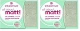 essence all about matt! oil control paper, mattierendes Papier, Puderpapier, transparent, glanzabsorbierend, matt, Nanopartikel frei, ohne Parfüm, ölfrei (50 Stück) (Packung mit 2)