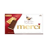 merci Tafelschokolade Edel-Marzipan – 1 x 112g – Feinste Täfelchen aus Edel-Zartbitterschokolade mit Edel-Marzipan Füllung (38 Prozent)