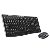 Logitech MK270 Kabelloses Set mit Tastatur und Maus für Windows, 2,4 GHz kabellos, Kompakte Maus, 8 Sondertasten, 2 Jahre Batterielaufzeit, Für PC, Laptop, Deutsches QWERTZ-Layout - Schwarz